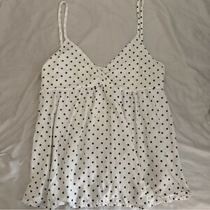 Brandy Melville Black and White Polka Dot Camisole